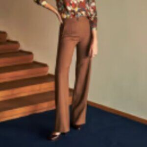 Sezane Martin full length trousers - Brown wool sz 36